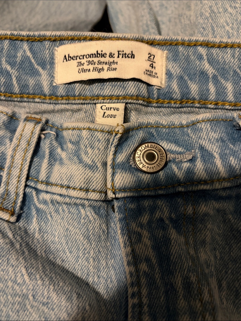 Abercrombie & Fitch Light Blue High-Rise Straight Jeans
